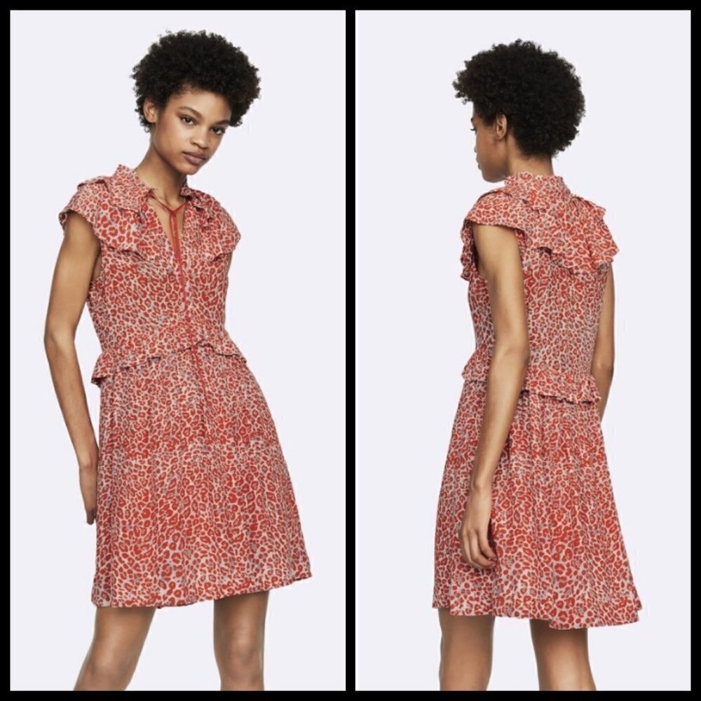 💕MAJE💕 Rutti Sleeveless Leopard Print Dress
